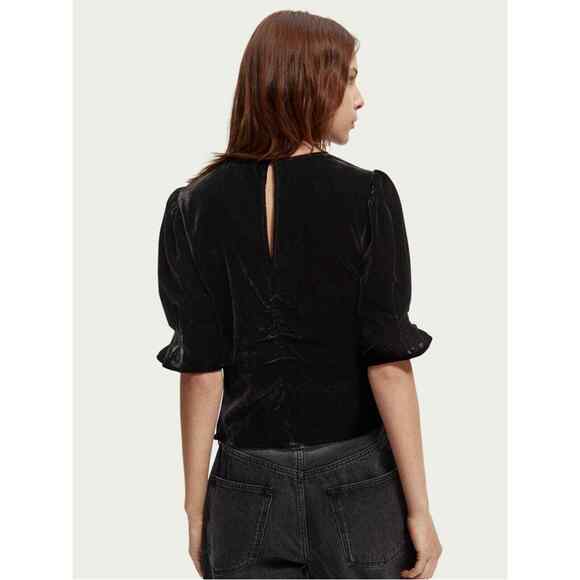 SCOTCH & SODA VELVET RUCHED TOP Size Medium - Picture 4 of 8